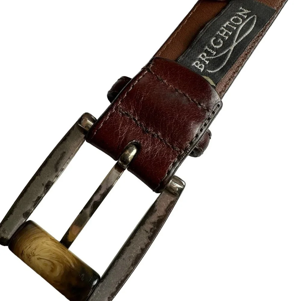 Brighton Belt Men’s 34.5” Brown Leather‎ Crafted in USA